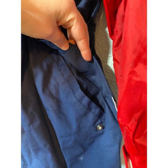 OutBrook Womens Medium Red Navy Parka Coat Jacket Full Zip 90s 80s - Picture 7 of 12